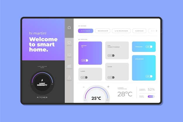 Free vector creative smart home management app