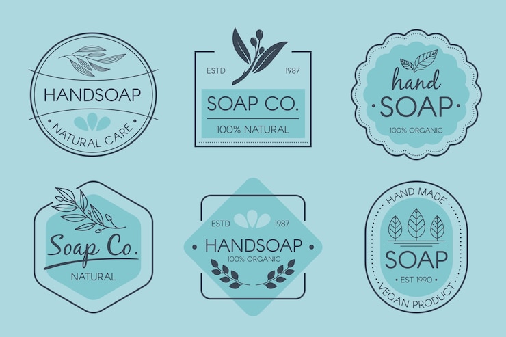 Free Vector creative soap labels pack