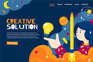 Vettore gratuito modello web di soluzioni creative