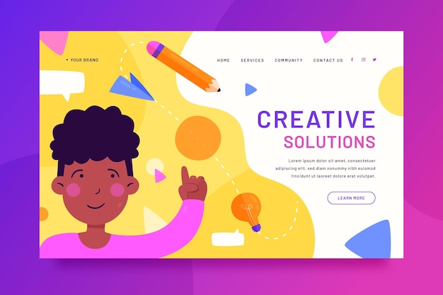 Free vector creative solutions web template