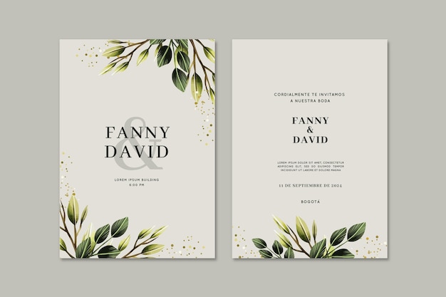 Free vector creative spanish wedding invitation