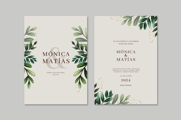 Free vector creative spanish wedding invitation