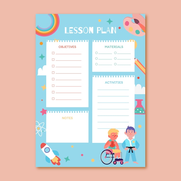 Free vector creative special education lesson plan