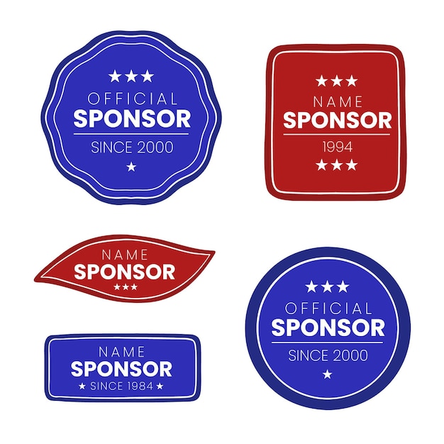 Creative sponsor stickers collection