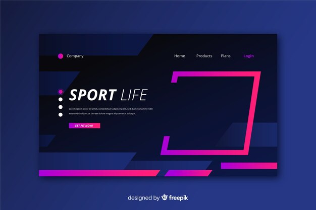 Creative sport landing page template