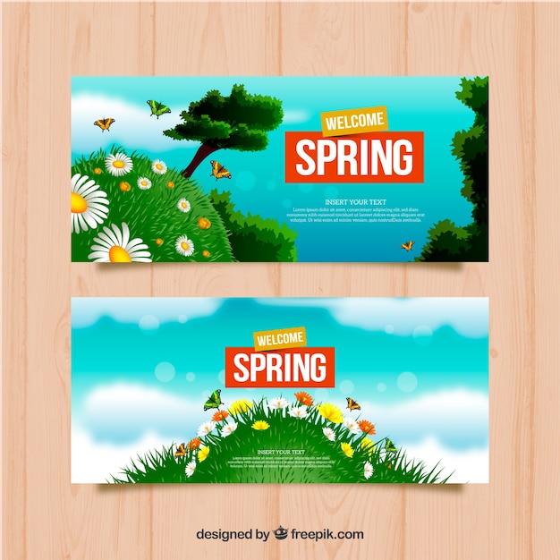 Banner di primavera creativa