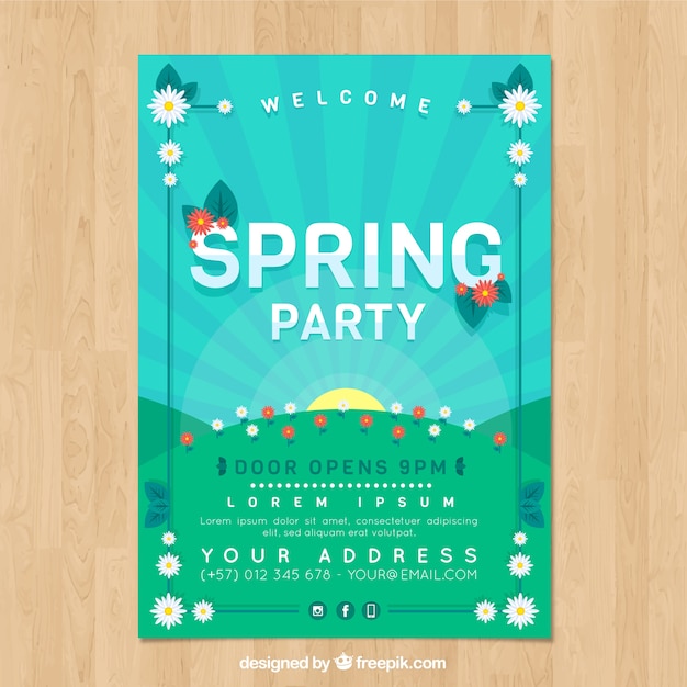 Free vector creative spring party cover