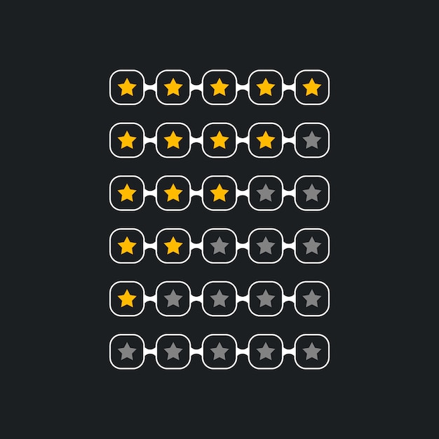 Free vector creative star rating symbol for black theme