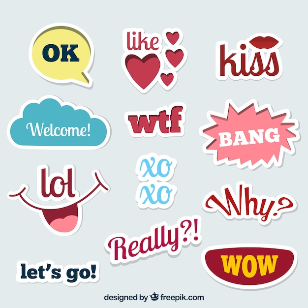 Free vector creative stickers collection