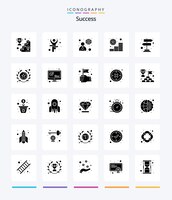 Free vector creative sucess 25 glyph solid black icon pack such as board success business star user