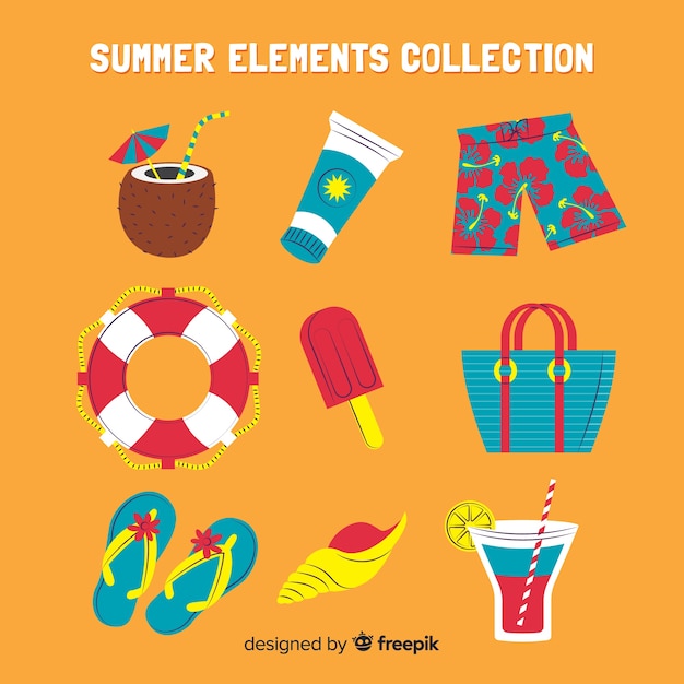 Free vector creative summer element collection