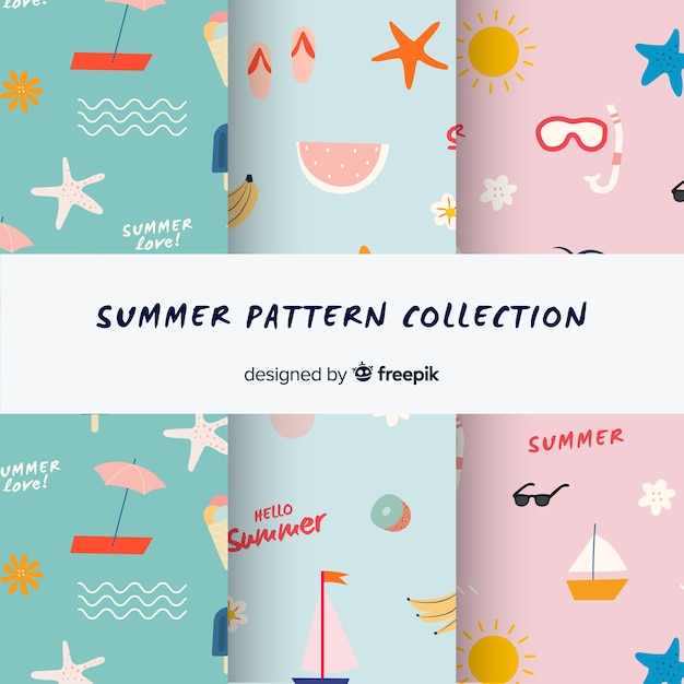 Free vector creative summer pattern collectio