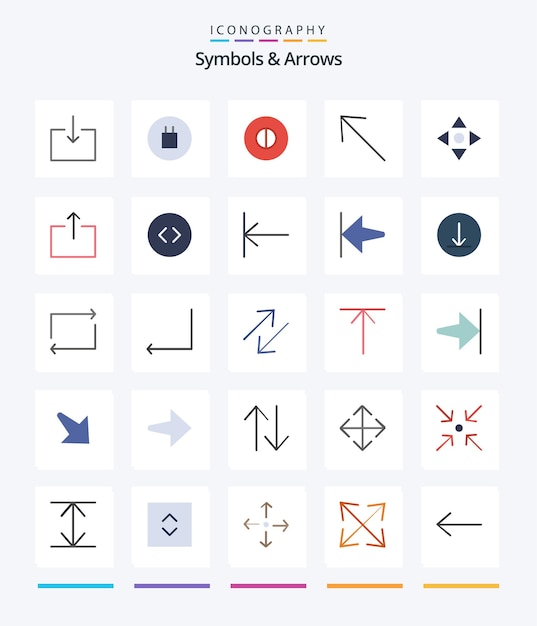 Бесплатное векторное изображение creative symbols arrows 25 плоский пакет значков, например, увеличить стрелки вверх, отправить стрелку