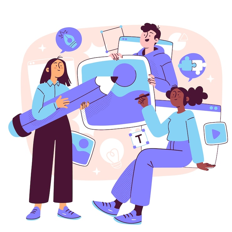 Free Vector creative team concept illustration