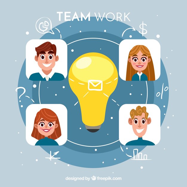 Free vector creative teamwork background