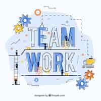 Free vector creative teamwork concept