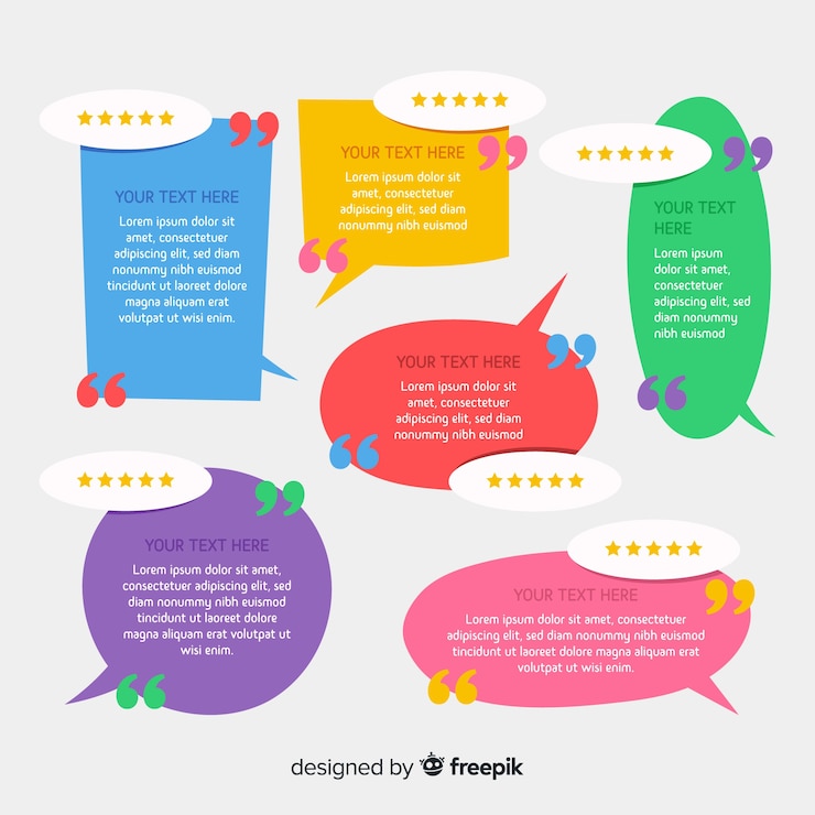 Free Vector creative testimonial in speech bubble design