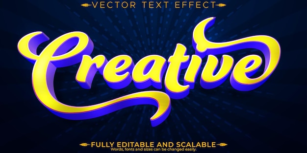 Free vector creative text effect editable modern and poster text style