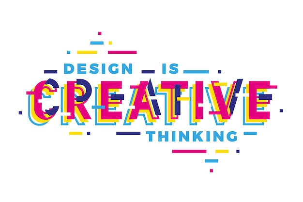 Creative thinking geometric lettering