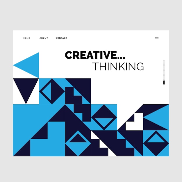 Creative thinking mosaic website banner template vector illustration