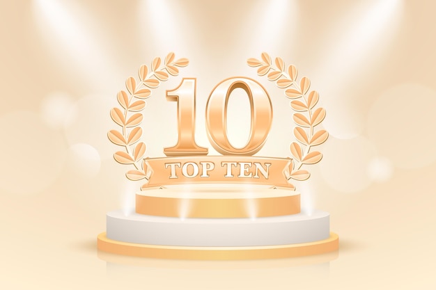 Creative top ten best podium award