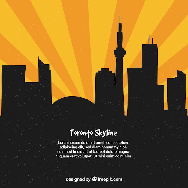 Free vector creative toronto skyline background