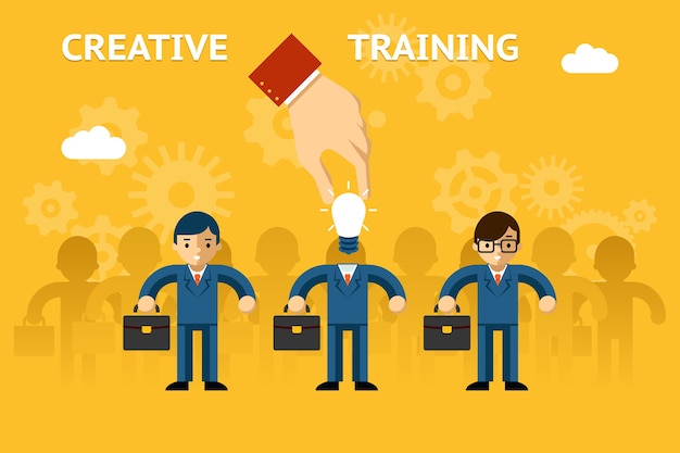 Free vector creative training. business education, idea creativity