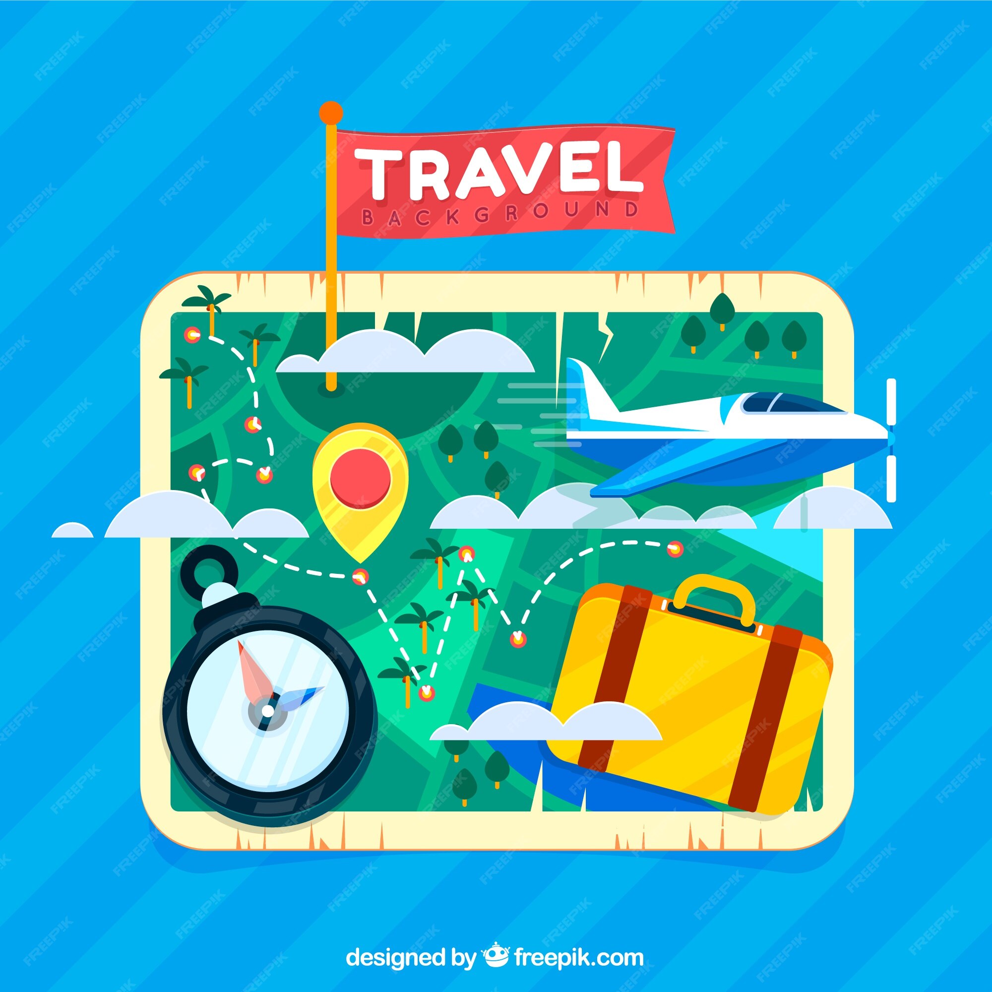 Free Vector | Creative travel background