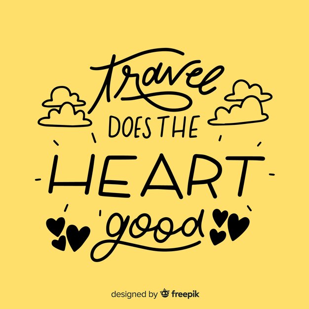 Creative travel lettering with quote