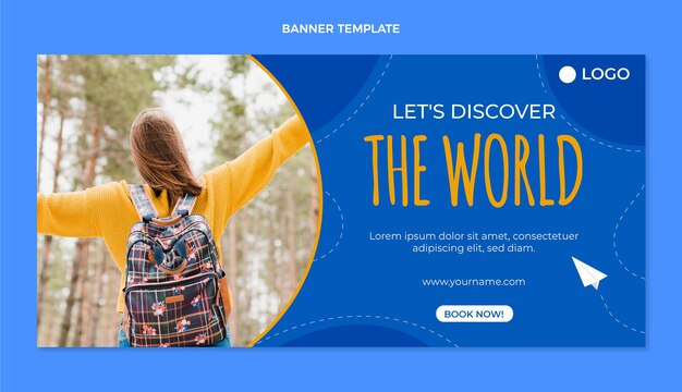 creative traveling banner with photo