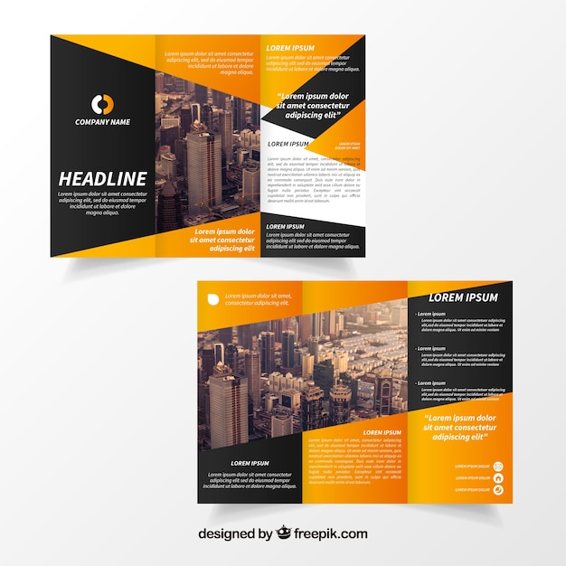 Vettore gratuito modello brochure trifold creativo