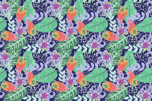 Free vector creative tropical floral pattern