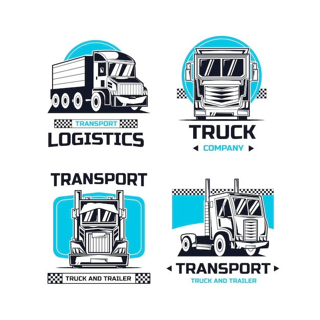 Бесплатное векторное изображение Креативные шаблоны логотипов грузовиков