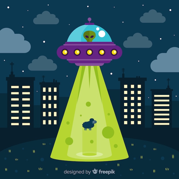 Vettore gratuito sfondo ufo creativo