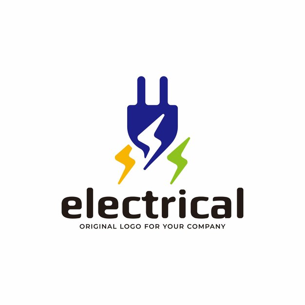 Creative unique electrical logo design template.