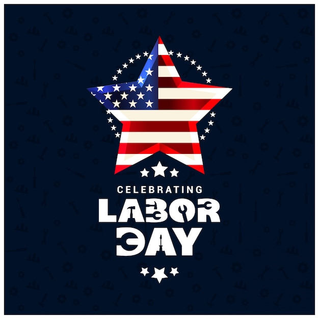 Creative usa labor day design with star