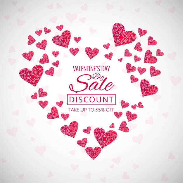 Creative valentine's day decorative hearts background illustration