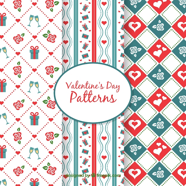 Creative valentines day pattern collection