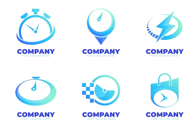 Бесплатное векторное изображение Креативные шаблоны логотипов часов