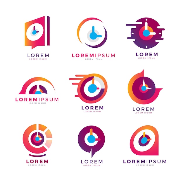 Free vector creative watch logo templates