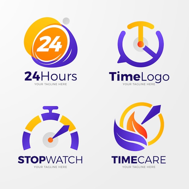 Креативные шаблоны логотипов часов