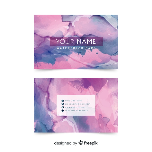 Free vector creative watercolor abstract business card