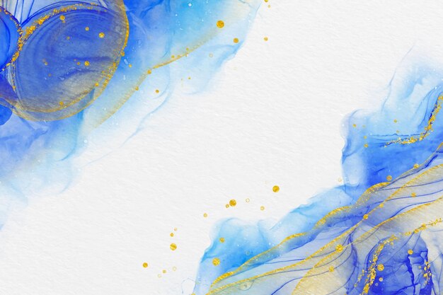 Creative watercolor background with golden lines