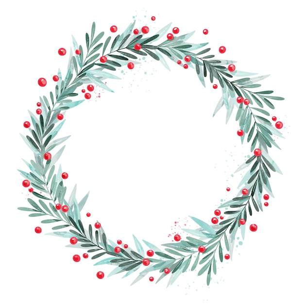 Creative watercolor christmas wreath