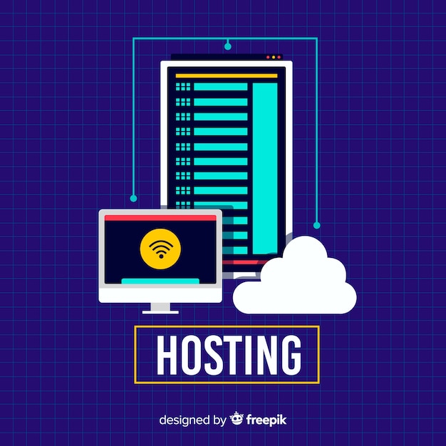 Vettore gratuito concetto di hosting web creativo