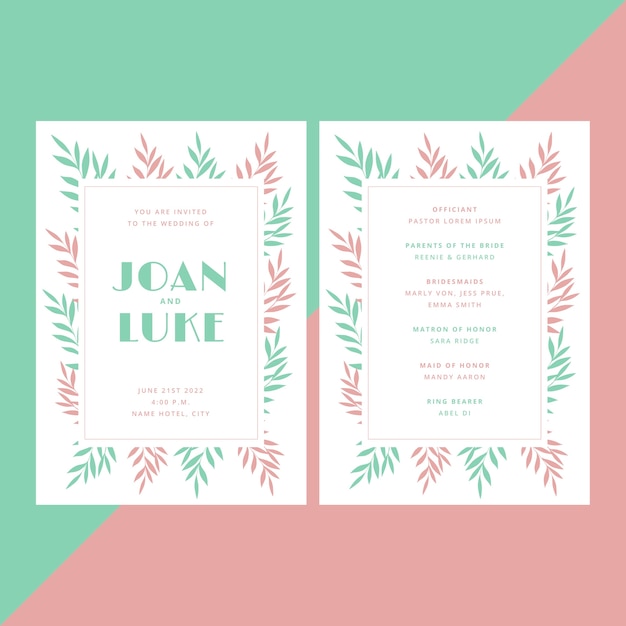 Creative wedding invitation template