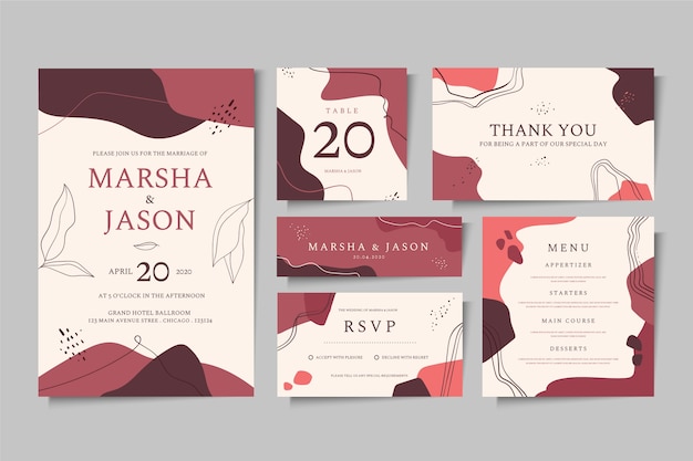 Free vector creative wedding stationery