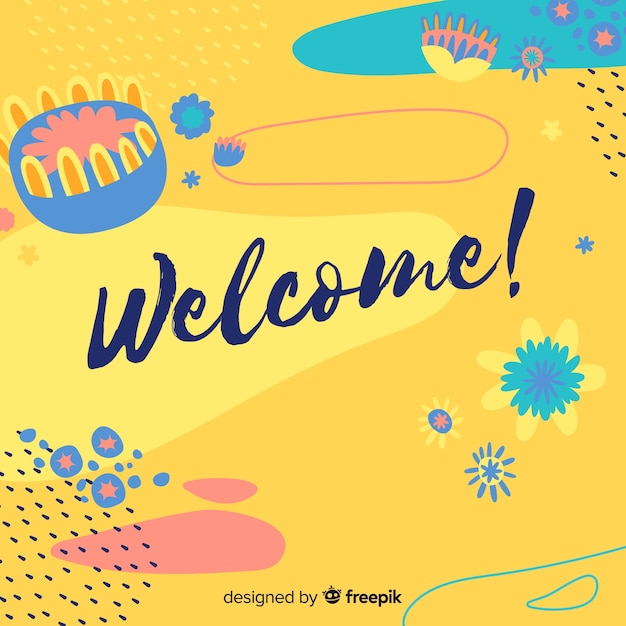 Creative welcome lettering concept