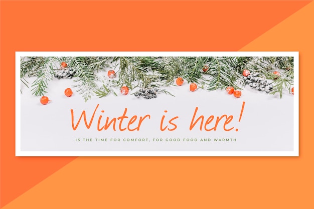 Free vector creative winter facebook cover