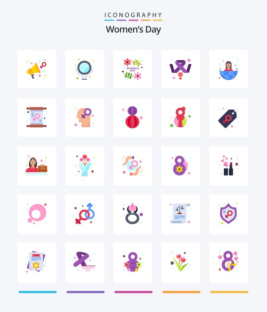 Creative Womens Day 25 Flat icon pack Such As business feminism day feminine awareness